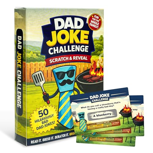 Dad Christmas Gag Gifts 2026 - Funny Dad Jokes Gifts For Dads Christmas - Funny daddy gift from daughter - Scratch Off Gag Gift for Husband, Men, Dads Stocking Stuffers - color: DadJokeGrill