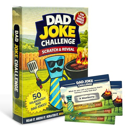 Dad Christmas Gag Gifts 2026 - Funny Dad Jokes Gifts For Dads Christmas - Funny daddy gift from daughter - Scratch Off Gag Gift for Husband, Men, Dads Stocking Stuffers - color: DadJokeGrill