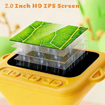 1000X Digital Microscope for Kids with 2" HD Screen, Handheld Camera for Bugs Plants Nature, Kids Microscope Handheld Pocket Microscope STEM Educational Toy Gift for Boys Girls Ages 4-12 (Yellow) - color: Vivid yellow
