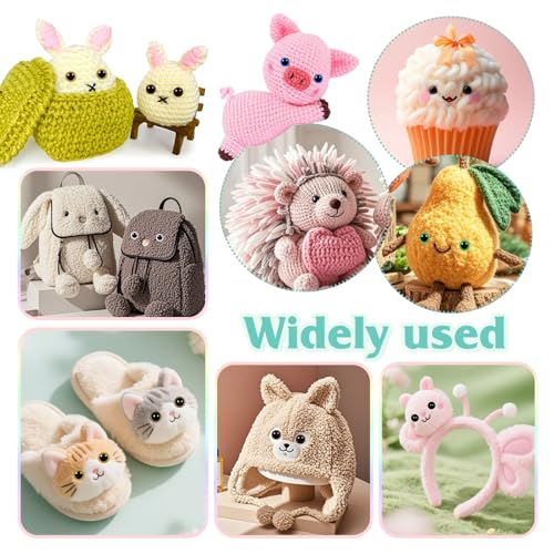 TOAOB 140pcs 8mm Colorful Plastic Safety Eyes Craft Eyes with Washers for Stuffed Animals Amigurumis Crochet Bears Dolls Making - size: 8mm