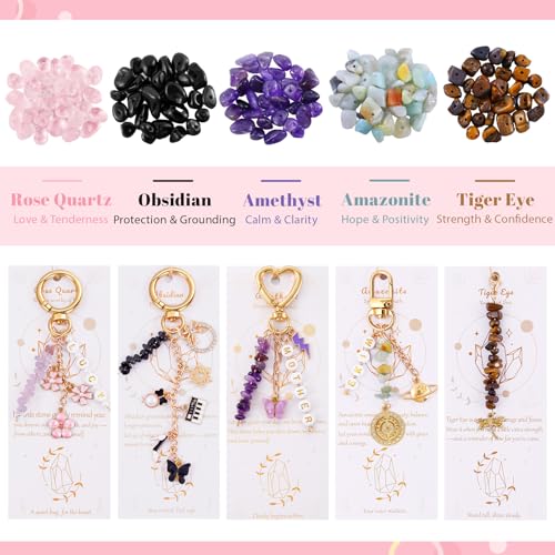907 Pcs Lipgloss Keychain Making Kit,Bag Charm Kit with Crystal Stone - color: 907 Pcs Keychain