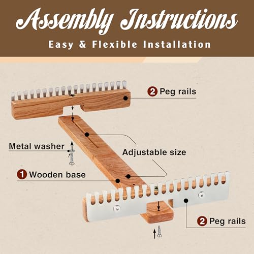 SAVINA Adjustable Tapestry Weaving Loom, 3.5 to11.8in Wooden Frame for Yarn