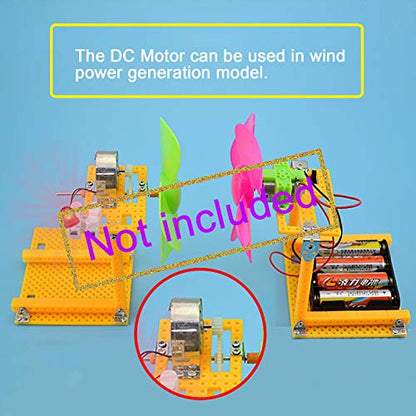 EUDAX Mini Generator Motors 3V-12V DC Motor Electric Motor for DIY Toys Wind Turbine Generator Hand Cranked Power Generator Model (Metal Motor Holder)