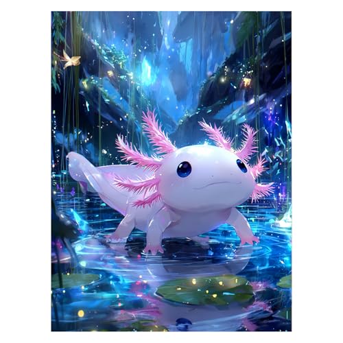 AUKELHJ Axolotl Diamond Art Kits for Adults, Diamond Painting, 12x16 Inch - color: 05-Axolotl, size: 12X16 inch