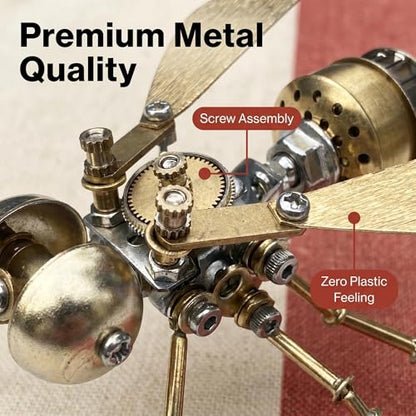 3D Metal Puzzle Mechanical Model Kit Steampunk Bee Insect 140+ Parts No Glue Build Premium Desktop Decor Christmas & Birthday Gift for Adults Hobbyists (Little Bee -B) - style: Little Bee -B