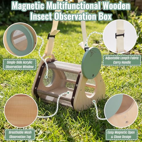 WOODENFUN Bug Catcher for Kids, Bugs Habitat Outdoor Explorer Kit