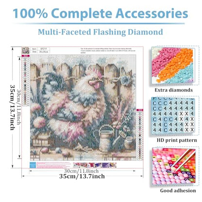 Chicken Diamond Art Kits for Adults, Diamond Painting Kits 14x14 Inch - color: Style 56