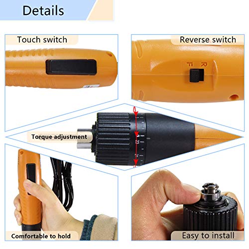 MXBAOHENG Electric Screwdriver Sets Torque Adjustable Drill Tool Applicable Batch Head 4mm 110-220V (100) - size: 100