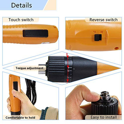 MXBAOHENG Electric Screwdriver Sets Torque Adjustable Drill Tool Applicable Batch Head 4mm 110-220V (100) - size: 100
