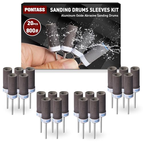 20PCS Sanding Drums,800 Grit Sanding Sticks for Dremel Rotary Tool - size: 800 Grit