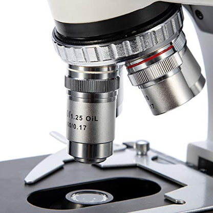 Swift Compound Trinocular Microscope SW350T,40X-2500X Magnification,Siedentopf Head,Two-Layer Mechanical Stage,with Swiftcam 5 Megapixel Camera and Software Windows/Mac/Linux and USB 3.0 Cable - size: SW350T+swiftcam5.0 MP（3.0 USB）