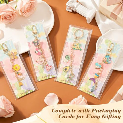 Ecoofor 400Pcs Charms Lip Gloss Keychain Making Kit, DIY Craft Supplies with Charms, Key Hooks, Jump Rings, Lobster Clasps, Chains & Tools, Jewelry Kit for Custom Keychains, DIY Handmade Gift - color: Gold - 400 Pcs Kit