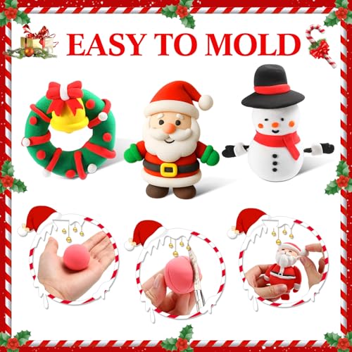 Capoda 6 Sets Christmas DIY Clay Kit Air Dry Modeling Animal Set - style: Christmas