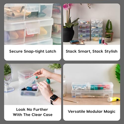 IRIS USA Clear Cases |Made in USA| Plastic Box Organizers (10-Pack)- Small - size: 10 - Pack, style: Small