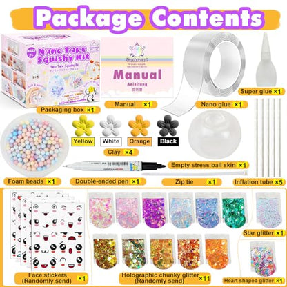 Nano Tape Bubble Kit with Clay, Marker, 6-Design Guide Squishy Maker Set - color: Nano Tape Bubble