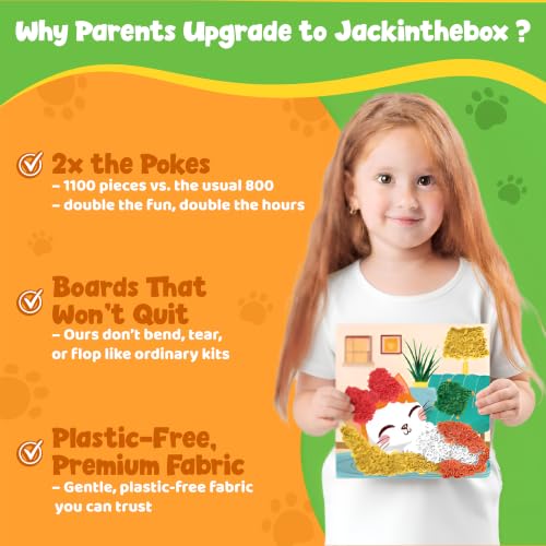 jackinthebox Poke Art Pets Crafts Kits for Children, Gifts Toys, Ages 4-8 - style: Pets