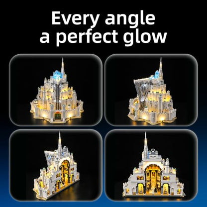 YEABRICKS LED Light for Lego 11377 Icons The Lord of the Rings: Minas Tirith Building Blocks Model -Gift for Collectors & Hobbyists(Building Set NOT Included) - style: Only Light Minas Tirith