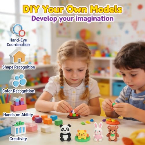 ARTPAR Air Dry Clay 56 Colors,Modeling Clay for Kids,Molding Magic Clay Kit - color: 56 Colors