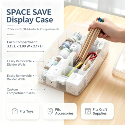 Sooyee 3-Layer Things & Crafts Storage Box, Large - color: Clear, size: 3 Tier