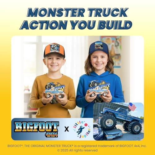 DIY Bigfoot 1 Monster Truck Wooden Kit w/Stickers (Small 5")- Officially Licensed Kids Building Kit - Wood Building Kits for Kids & Stem Toys for Ages 5-8 Years - Arts & Crafts Kits for Children