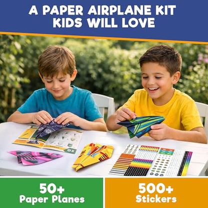 Doctor Jupiter Paper Airplane Book Kit for Kids Ages 4+, Craft Toy - style: 50+ Airplanes