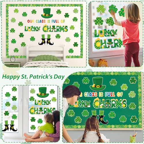 gisgfim St.Patrick Day Bulletin Board Decoration Set Lucky Shamrock Borders Cutouts for Party School Classroom Door Welcome Bulletin Board Craft Home Wall(St. Patrick's Day) - style: St. Patrick's Day