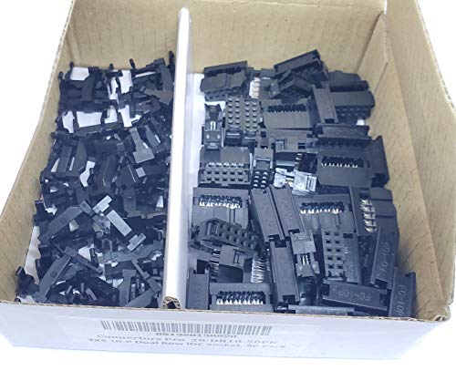 PC Accessories - Connectors Pro 50-Pack 2X5 10P 2.54mm Dual Rows IDC Sockets for Flat Ribbon Cable, 10 Pins FC Female Connector