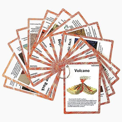 Geography Flash Card Set(15 Pcs)| Science Learning Cards Perfect for Back to School Supplies, Elementary Teacher/Autism Therapists Geology Tools | Geology Earthquake Gifts for Beginners