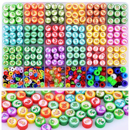 1000PCS Dinosaur Polymer Clay Beads Bracelet Making kit, 24 Style Cute Fun Beads Beads Charms for Jewelry Necklace Earring Making DIY Accessories for Women Girls - color: E1#Style 4