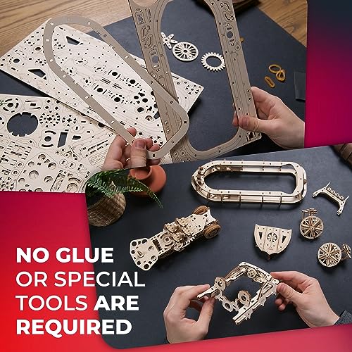 UGEARS Bundles 3D Puzzles - Tracked Off-Road Vehicle and Rescue Hovercraft,3D Puzzle Wooden 3-D Puzzles for Adults Model kit DIY Mechanical Puzzles