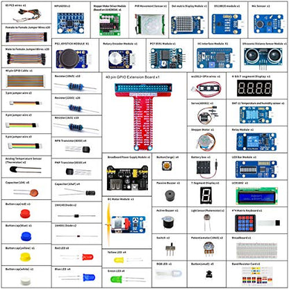 Adeept Upgrade Ultimate Starter Kit for Raspberry Pi 4 3, Raspberry Pi Kit, Python C Code, 40 Projects, DIY Electronic Components Kit with 480 Pages PDF Manual - color: UpgradeUltimate Starter Kit for RPi