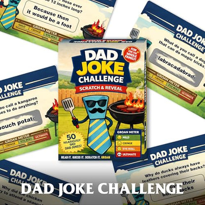 Dad Christmas Gag Gifts 2026 - Funny Dad Jokes Gifts For Dads Christmas - Funny daddy gift from daughter - Scratch Off Gag Gift for Husband, Men, Dads Stocking Stuffers - color: DadJokeGrill