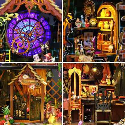 Fifijoy DIY Miniature Wooden Dollhouse Kit, DIY Miniature House Kit for Adults and Teens, DIY Mini Dollhouse Kit (Magic Spirit) - color: Magic Spirit