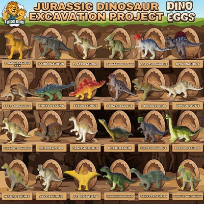 Dinosaur Eggs Digging Kit, Dino Party Favors for Kids Age 3-12 (Pack of 24) - color: 24 Dinosaur Eggs