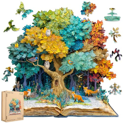 Bovearto Wooden Puzzles for Adults 200 Pieces, Tree of Life Puzzle - color: Book Tree, size: 200pcs