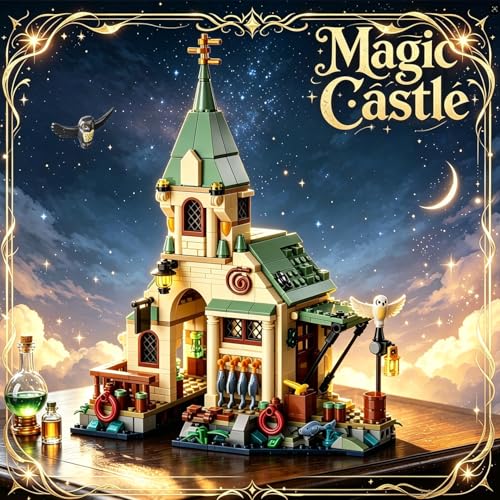 Magic House Building Set,Castle House Construction Model with Owl & Fish & Boat, Architecture Decor Model Kit, Home Decor Building Block Kit, Gifts for Adults Teens Age 14+(618PCS)