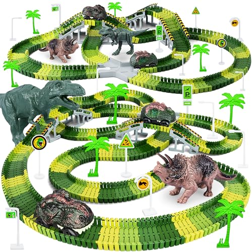 Dinosaur Toys, Create A Dinosaur World Road Race, Dinosaur Track Toys - color: Green
