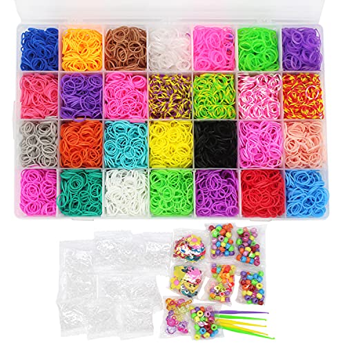 10000pcs Rubber Loom Bands Bracelet Making Kit, Complete Color Set-A - color: Color Set A