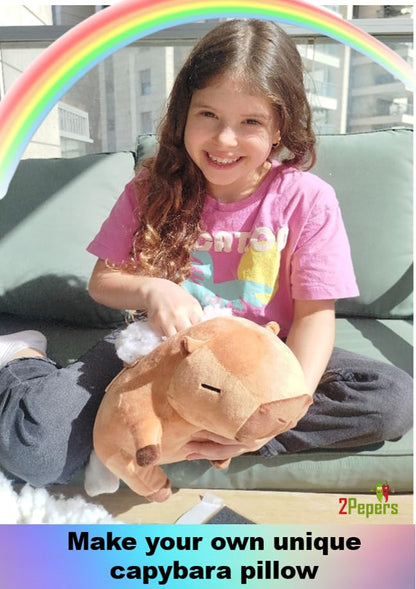 DIY Capybara Toy Plushie Craft Kit, No-Sew Stuffed Animal Kids Art Age 3-8 - style: CAPYBARA