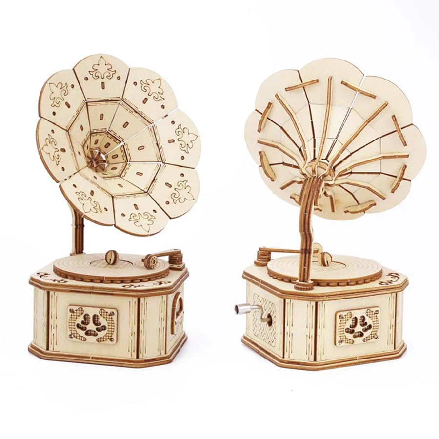 Music Park 3D Wooden Puzzle, Phonograph Music Box - color: Phonograph