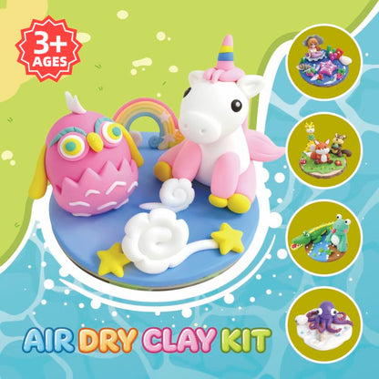 Air Dry Clay Kits for Kids,Animal & Ocean Theme,Modeling Clay for Kids, DIY Model Magic Clay with Sculpting Tools and Tutorials,20 Boxes Molding Clay,Ultra Light,Soft & Non-Sticky,Arts and Crafts Gift - color: Animal & Ocean Theme