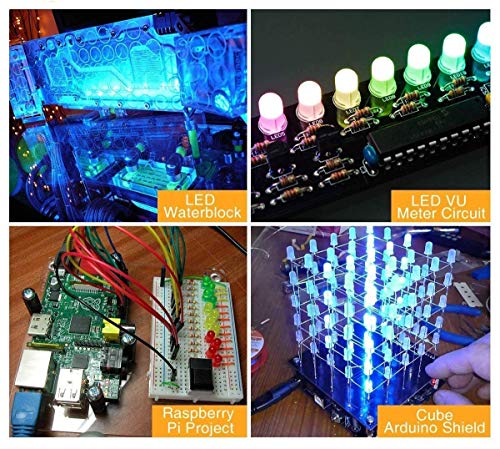 MCIGICM 5mm LED Light Diodes Kit, Multi-Colored - 5 Color, 100 Pcs