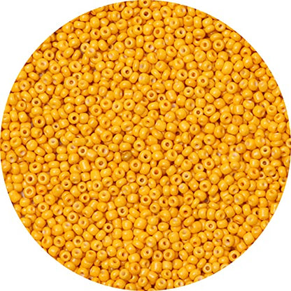 5000pcs Dark Yellow Glass Seed Beads Bulk, Small Tiny Waist Spacer Beads for Bracelet, Necklace Jewelry Making, DIY Craft Projects(3mm 8/0) - color: Dark Yellow, size: 3mm