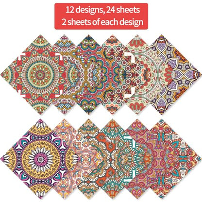 6x6" Cardstock Single Sided Scrapbooking,Craft Decorative Scrap Book Paper - color: 24sheets-datura
