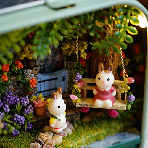 MAGQOO 3D Wooden Dollhouse Miniature DIY Doll House Kit with Furniture,1:100 DIY Box Theater Kit (Countryside Notes) - color: Countryside Notes