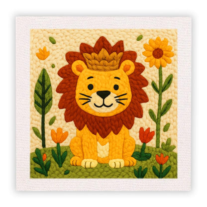 SDOYUNO Punch Needle Kit with Frame for Adults Beginners Kits 9.84 x 9.84 Inch Embroidery Starter Kits Punch Needle Kit with Lion Pattern, Threader, Yarns, Rug Punch, DIY Craft Kits (Yellow) - color: yellow