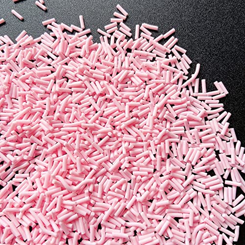 50g Fake Sprinkles Resin Sprinkles Fake Candy Sprinkles Clay Sprinkles Polymer Sprinkles Polymer Clay Slices for Nail Art DIY Crafts Cake Phone Case(16-Light Pink） - color: 26-Light Pink