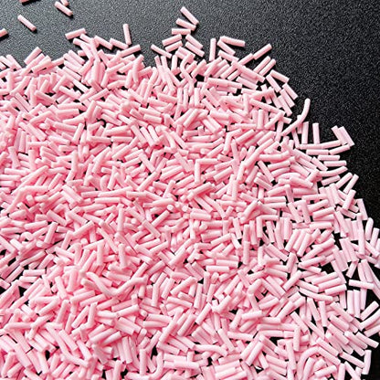 50g Fake Sprinkles Resin Sprinkles Fake Candy Sprinkles Clay Sprinkles Polymer Sprinkles Polymer Clay Slices for Nail Art DIY Crafts Cake Phone Case(16-Light Pink） - color: 26-Light Pink