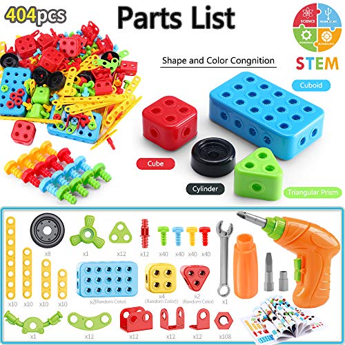COUOMOXA 404 Pcs STEM Building Toys for Kids Ages 3+