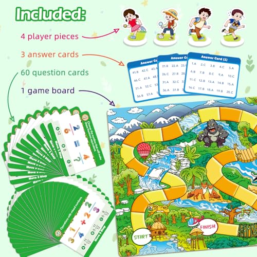 Fraction Board Game for Kids,Fraction Manipulatives for Grade 3rd-6th